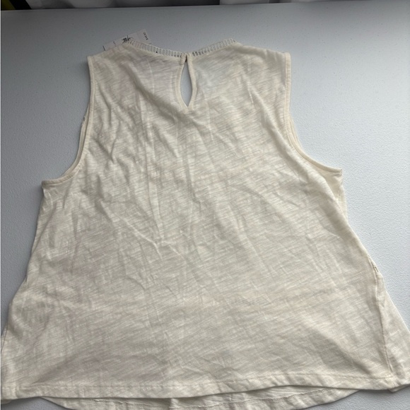 Ann Taylor Cream Relaxed Tank Top with Peplum and Sleeveless Design - Picture 5 of 5